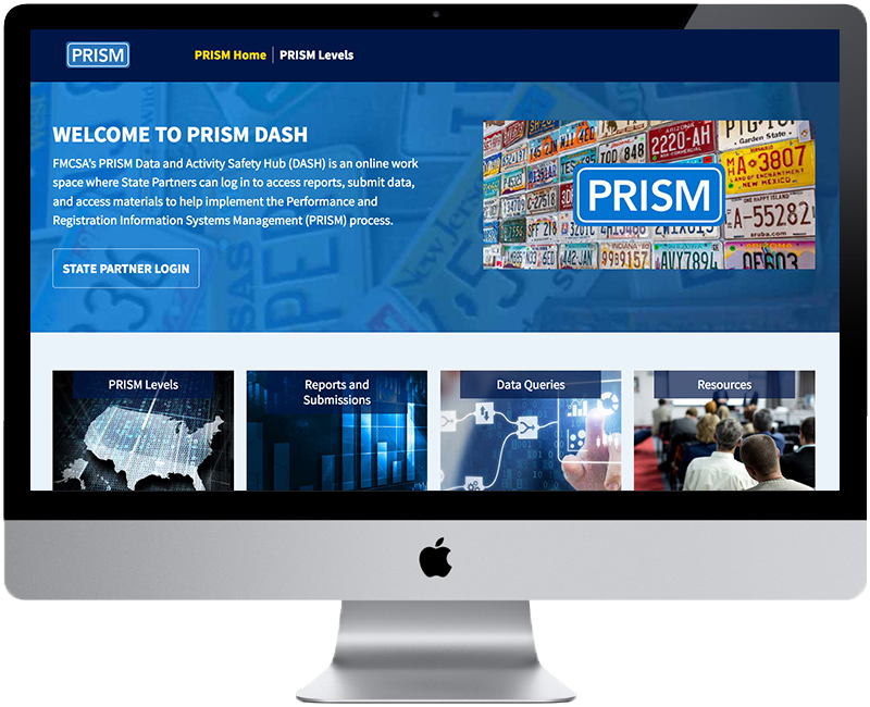 PRISM-DASH FMCSA PRISM Data and Activity Safety Hub Web Design 
